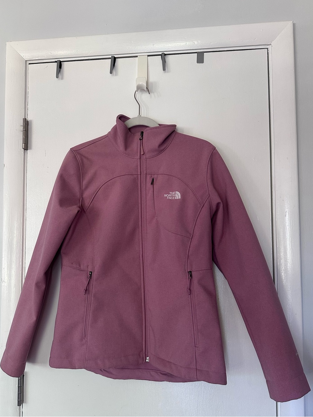 The North Face Pink Zip-Up Windwall Softshell Jacket Medium